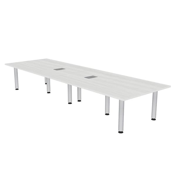 45 in W, 144 in L, 29 in H, Engineered Wood Top, White